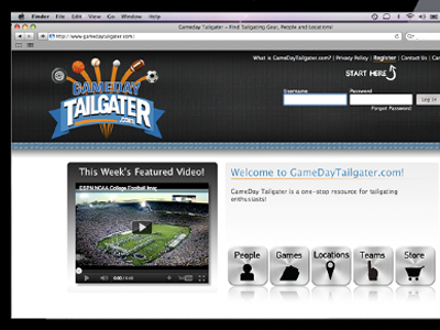 Gameday homepage gameday networking social sports tailgater website