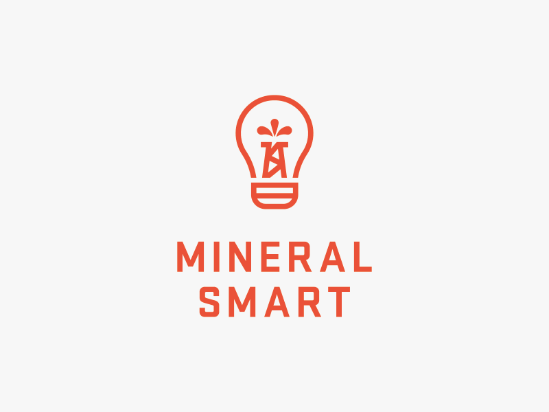 Mineral Smart Logo branding icon light bulb logo mineral rights oil well typography