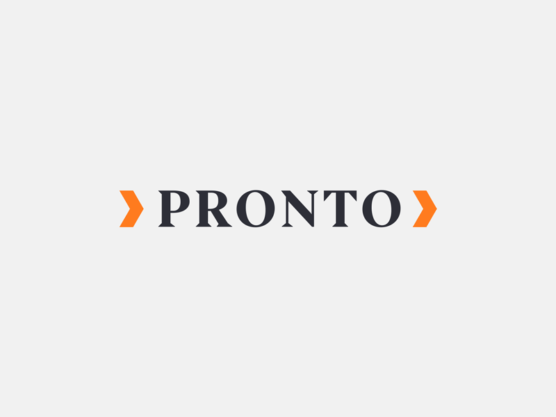 Pronto Concept arrow brand branding design icon identity logo type typography