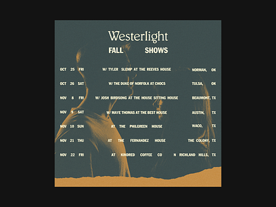 Westerlight fall shows promo design music oklahoma poster texas texture typography