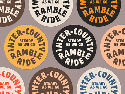 Inter-County Ramble Ride Badges badge bicycle branding logo ride typography