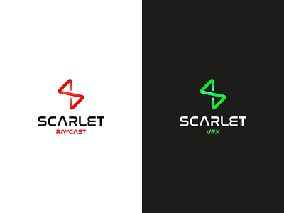 Scarlet concours design design art dégradé film freelance geek graphisme logo raycast rouge scarlet simplify studio vert vfx