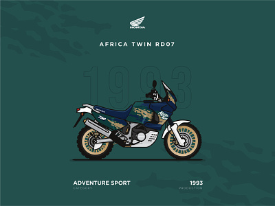  Honda Africa Twin Ilustración de kostrzewadesign.com en Dribbble