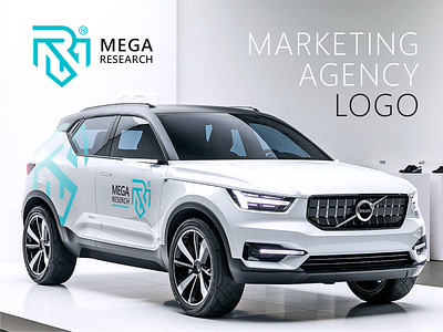 MARKETING AGENCY LOGO brand branding car identity logo mark marketing modern monogram stilishly style turquoise vector