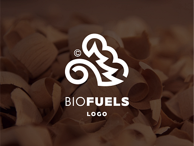 Biofuel - wood chips logo conctpt brand brandbook branding design double meaning eco forest logo minimal minimalism naturale spruce steam tree trees two meanings wood wood chips