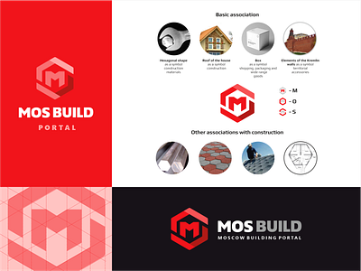 Moscow construction portal logo brand brandbook branding building business construction design logo logotype m logo minimalistic simpl