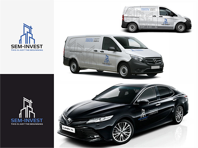 Construction company car branding. brand brandbook branding build business design logo logotype sedan