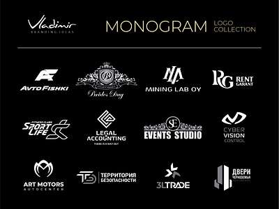 Monogram Logo Collection brand branding business come up logo logofolio logos logotype mark minimalism minimalistic monogram