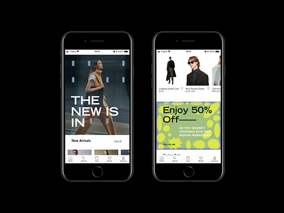 Modura (Mobile Screens) app branding design e commerce fashion brand ui