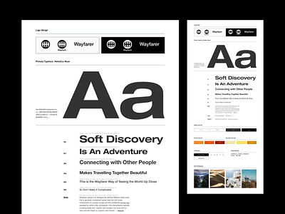 Wayfarer (Style Tile) branding design e commerce style guide style tile travel typography ui