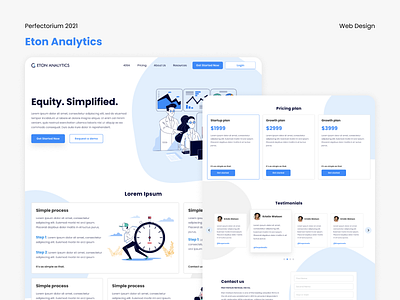 Eton Analytics — Landing Page Design branding business design flat illustration landingpage minimal minimalistic ui ux vector