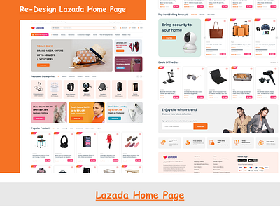 Re-design Lazada Home Page design graphic design illustration re design typography ui ux website