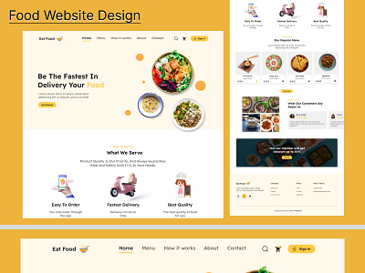 Food Website Design app design graphic design typography ui ux