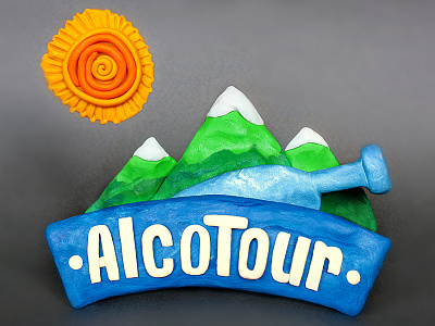 Plasticine logo for tourist Club "AlcoTour"