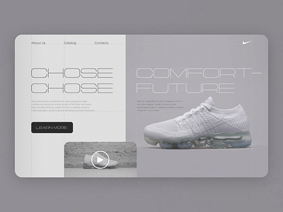 Nike FlyKnit concept Homepage | Концепт главной страницы design figma homepage landing page nike sneakers web design web site