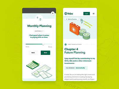 Investment & Planning Literacy - Mobile Web App animation finance illustration mobile product design uiux