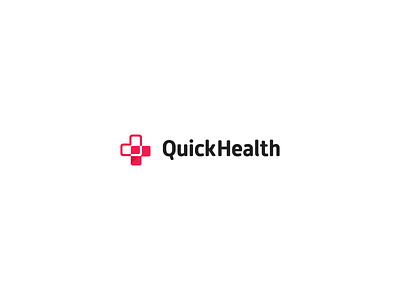 Quick Health Logo black and red design healthcare logo