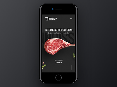 Sexy Steak Shot interactive mobile omaha steak ui uiux