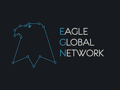 Egn Logo blue dots eagle flat logo network