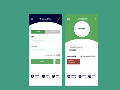 Banking app design