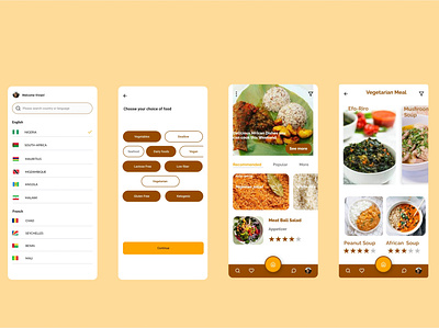 Cooking app for African Dishes @design @ui branding illustration typography ui ux