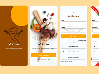 Cooking app design @design illustration typography ux