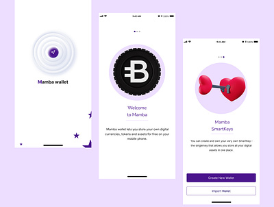 Crypto Wallet Onboarding Screens @design design typography ui ux