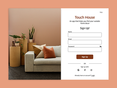 Login page | Home Decor store