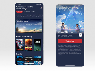 Movie Streaming UI Concept app appdesign dark ui mobile app movie movie streaming netflix streaming streaming app ui ui concept ui idea uidesign uiux ux uxdesign