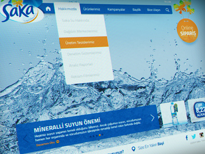Saka Su Website art design interface parallax responsive spring water still life ui ux website
