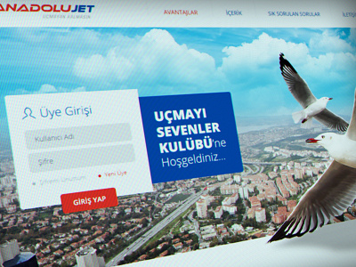 Anadolu JET Club Website airlines interface responsive ui ux website