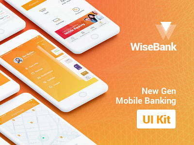 WiseBank iOS UI Kit app art direction banking casestudy finance mobile ui ux