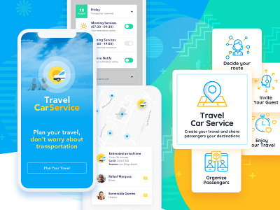 Car Travel Service interface ios iphone mobile mobile app mobile app design still life transportation travel ui ux vacation