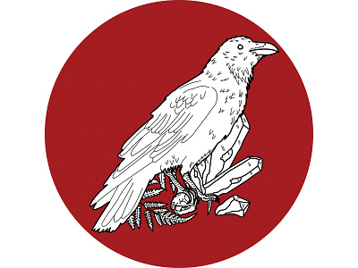 White Raven design illustration linework tattoo