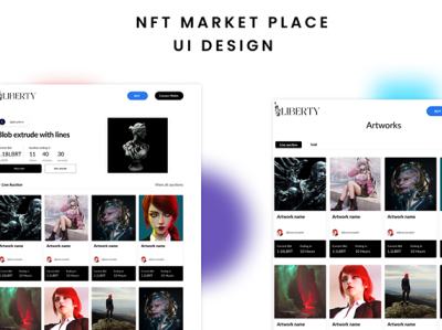 NFT MARKET PLACE 3d app branding design flat graphic design icon motion graphics ui ux