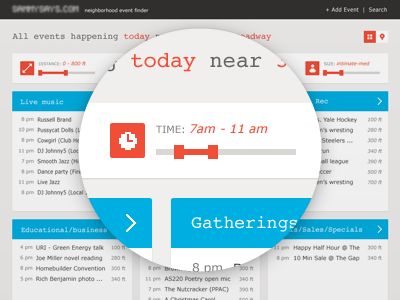 Local Event Finder 8bit app flat ui ux web website