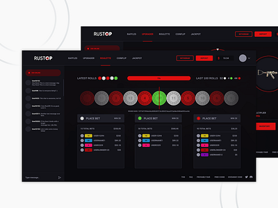 RustOP UI Design branding casino design csgo betting ui cxrlberg design graphic design illustration logo rustop rustop design ui ui design ui gambling design