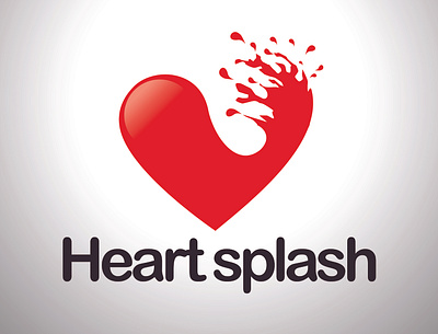 Heart Splash Logo Design design graphic design heart logo heart splash logo icon impressive logo logo logo design professional logo typo logo typography vector