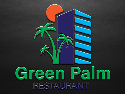 Designed logo for business named (Green Palm Restaurant) design graphic design icon illustration logo logo design typo logo typography ui vector