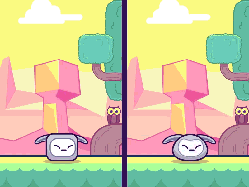 Squared VS Rounded animated animation character design game gamedev gif illustration