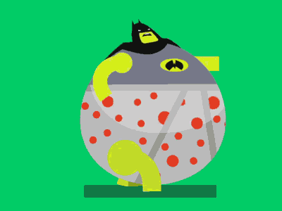 Fatman walking animated batman character cycle design fat fatman flat gif jump motion graphics walking