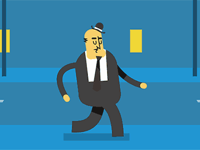 Banker walking