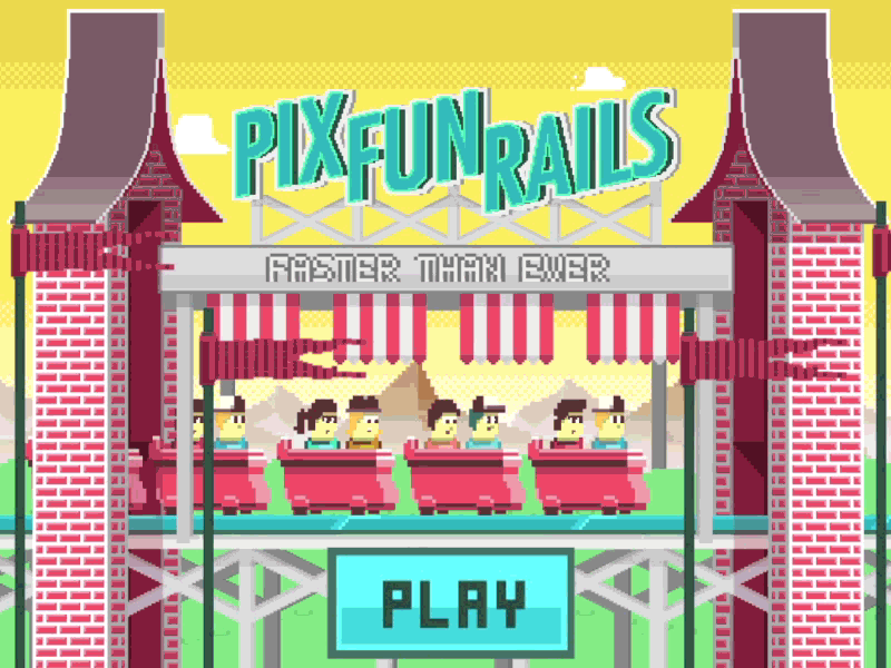 Pix fun rails Game Home animation coaster game home jump pixel pixelart rails roller video