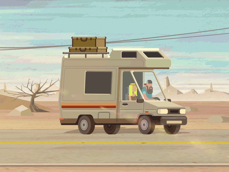 Hippie Caravan - Twisted Fingers games auto caravan cars desert design frago furgo gif hippies texas travel