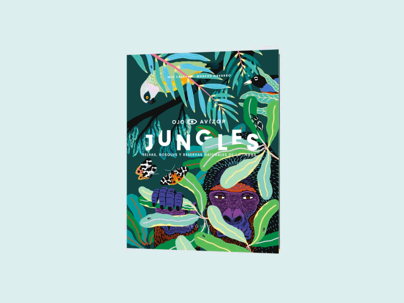 Jungles - Book trailer Animation animated animation book gif gorilla illustration jungles logo logo design marcos motion motion graphics
