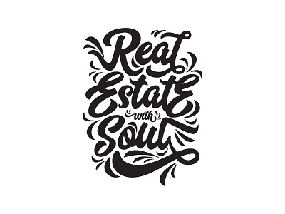 Real Estate with Soul apparel black and white custom type typography