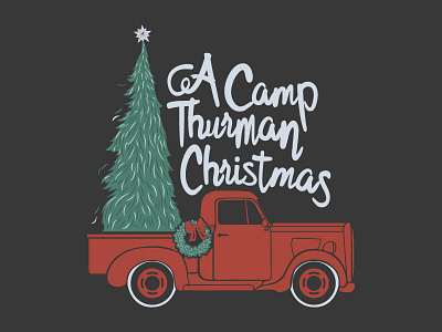 Camp Thurman Christmas apparel color custom illustration type typography
