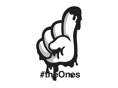 Ones Hand apparel black and white custom illustration type typography