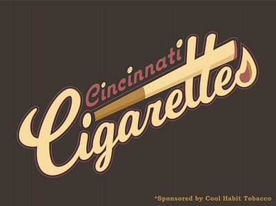 Cigarettes Baseball design illustration logo