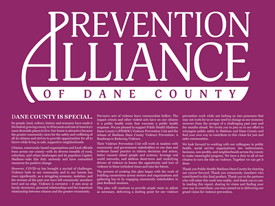 Prevention Alliance design layout logo